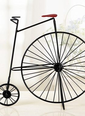 手工复古铁艺自行车模型摆件 创意家居装饰品办公桌面摆设 包邮