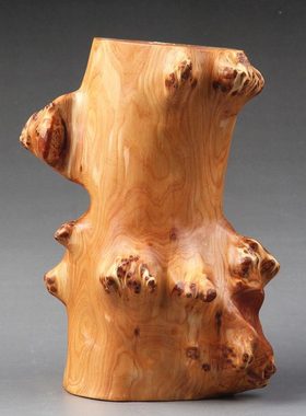 正宗崖柏笔筒摆件/笔筒/陈化礼品/瘤花崖柏带瘤疤/根雕/木雕