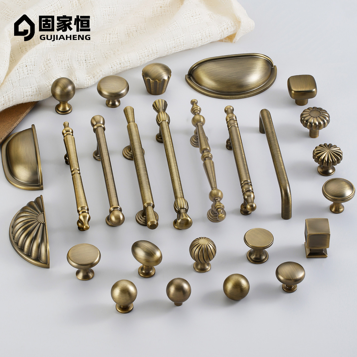 法式复古黄铜拉手古铜色图片
