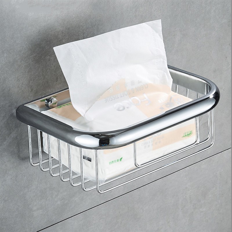 全铜纸巾架卫生间免打孔纸u巾盒置物架厕所卷纸架创意抽纸盒壁挂