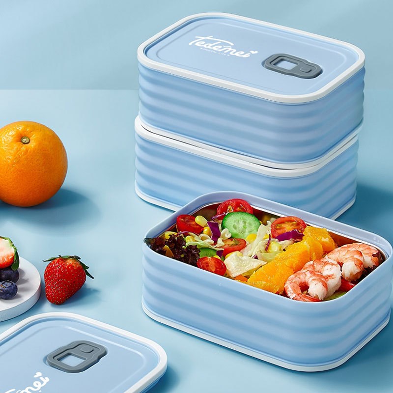 小清新少儿304不锈钢保温饭盒上班族女生便当盒密封透气水果盒子