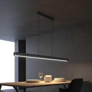 一字吊灯餐厅现代简约灯具极简轻奢无主灯长条灯吧台饭厅