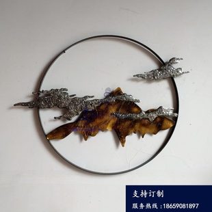 中式 饰品客厅沙发背景墙面祥云假山壁饰 创意玄关挂件样板间墙上装