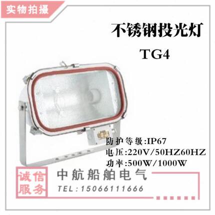 泰航 船用卤钨投光灯TG4/5/6远程强光大功率500W/1000W防水探照灯