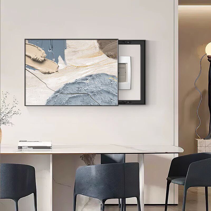 现代简约电表箱装饰画抽象肌理画遮盖箱挂画现代抽象电箱装饰画
