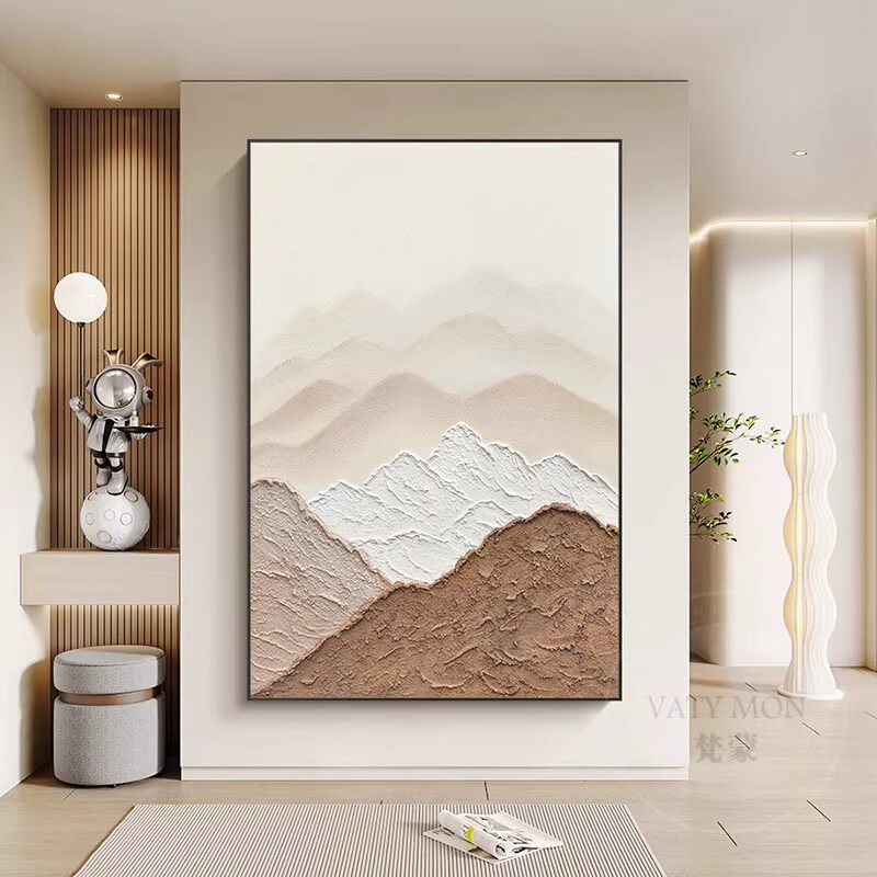 大芬村油画《背有靠山》高级感客厅背景墙挂画手绘油画玄关装饰画