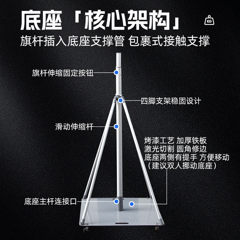 定 制铁板道旗可伸缩旗杆户外防风宣传地产展会加油站宣传彩旗