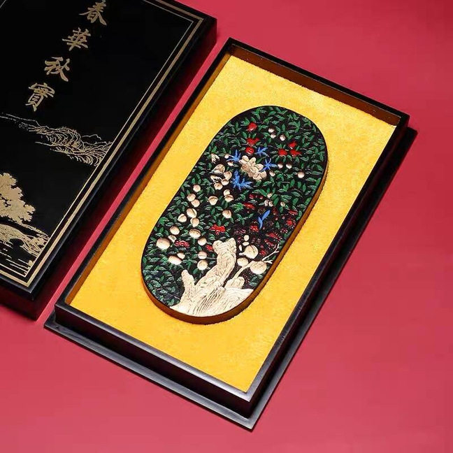 春华秋实胡开文墨收藏精品老墨块桐油烟徽墨锭墨条文房礼物套装墨