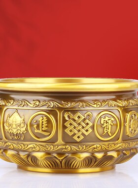 纯招八宝铜财进摆聚宝盆宝件客厅玄关装饰品店铺开业礼品中式装修