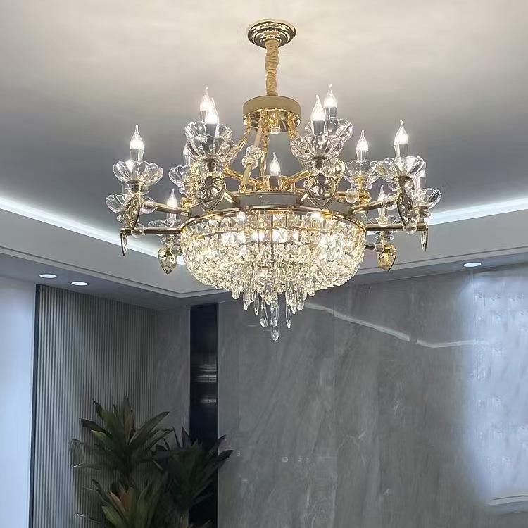 现代轻奢客厅水晶吊灯高档时尚餐厅蜡烛灯别墅酒店温馨欧式卧室灯