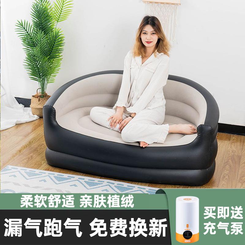 加厚植绒充气沙发床两用躺椅折叠午睡椅懒人沙发座椅单人沙发床