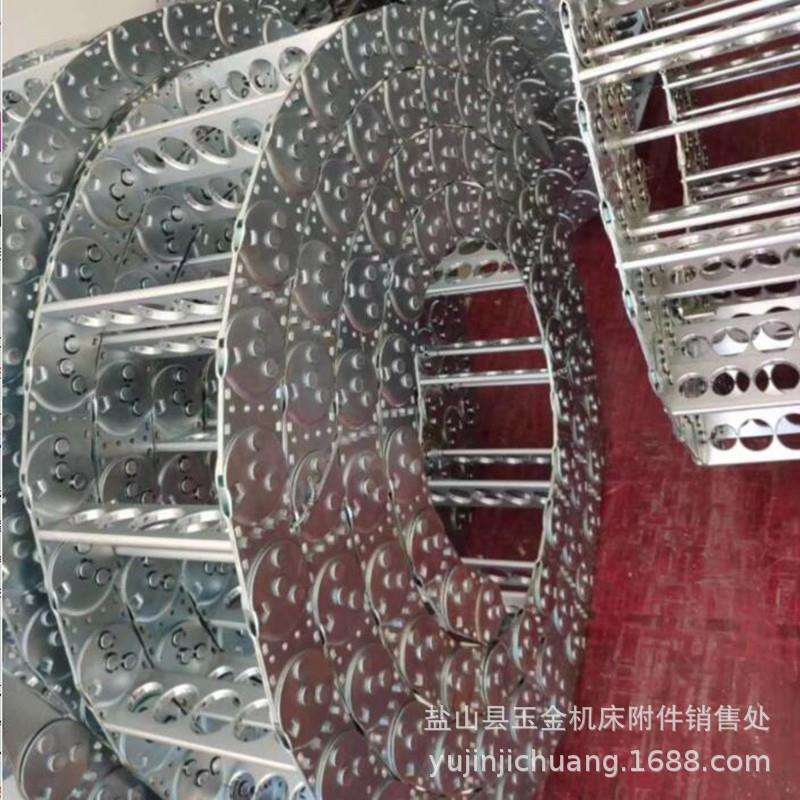 增强型抗拉155系钢铝拖链 穿线钢制拖链机床金属拖链厂家