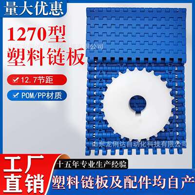 1270网带链12.7小节距POM塑料链板输送带平格平板型传送带传动链