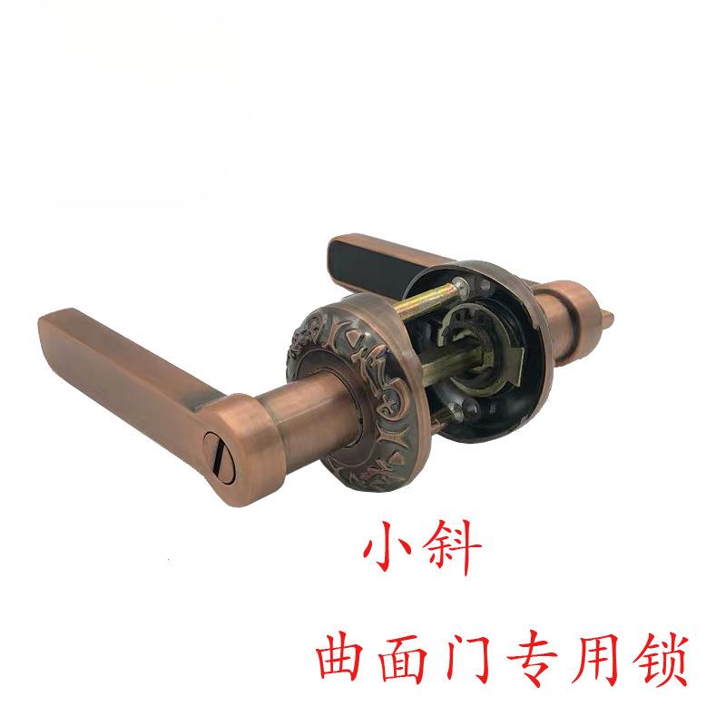 上下孔锌合金大斜面大斜弧面板铝合金钛镁合金卫生间门锁无钥匙锁
