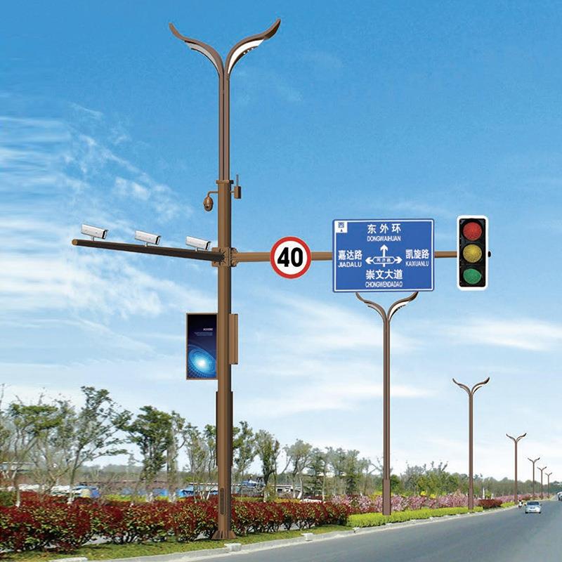 厂家交通标志牌限速牌道路信号灯监控杆一体化综合路灯杆