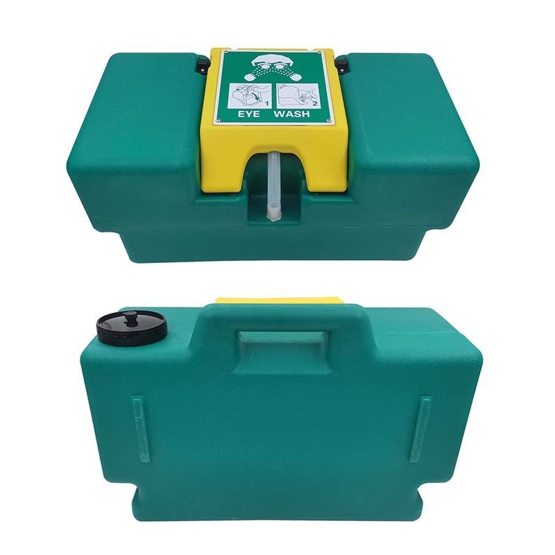30升便携式洗眼器 塑料装置移动壁挂式双口验厂洗眼器8加仑挂墙