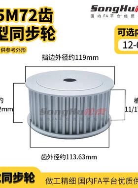 HTPA72S5M150 250-A-P-d53至d65孔现货S5M72齿同步轮同步带轮齿轮