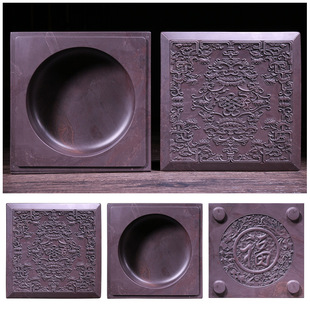 肇庆大墨海砚吉祥如意石盖套砚宋坑摆件书法送礼文博端砚带盖