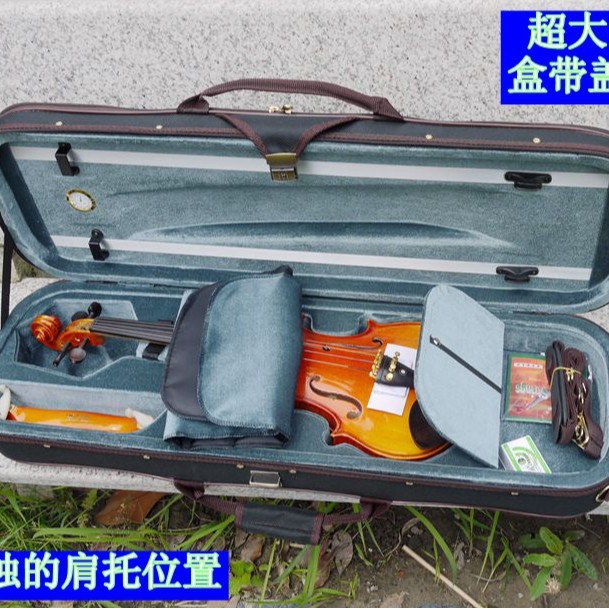 小提琴盒轻体双肩背小提琴盒子带湿度计遮琴布乐器配件