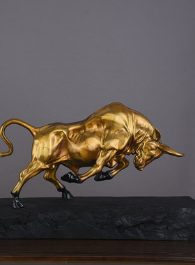 铜牛黄铜牛摆件青铜牛工艺礼品办公室家居客厅装饰品公司开业送礼