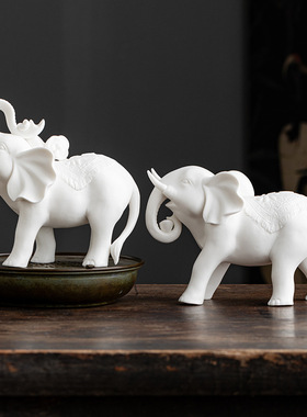 白瓷可养茶宠摆件茶台茶具茶玩精品饰品可爱大象盖置茶道零配件