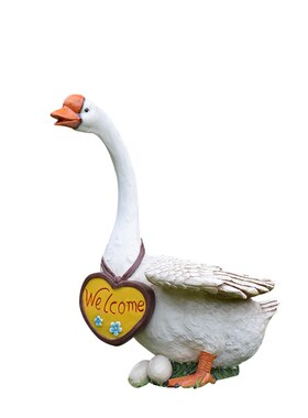 户外花园白鹅花缸摆件仿真动物雕塑别墅园林草坪落地景观装饰小品