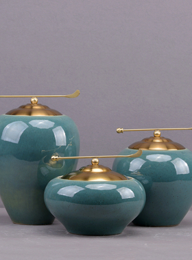 新中式陶瓷罐桌面摆设软装饰品样板房客厅玄关书柜隔断柜工艺摆件