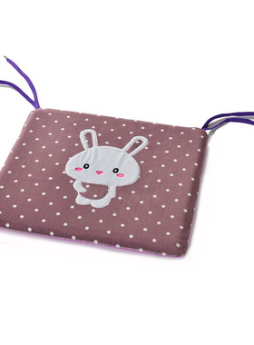 中小学生坐垫教室方形椅q垫蓝色冬季宿舍屁垫38*35毛绒防滑记忆棉