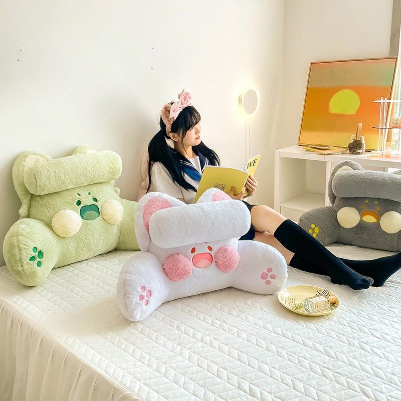 嘟嘟喵可爱床头靠枕靠垫女生睡觉抱枕枕头宿舍床上看书大号靠背垫