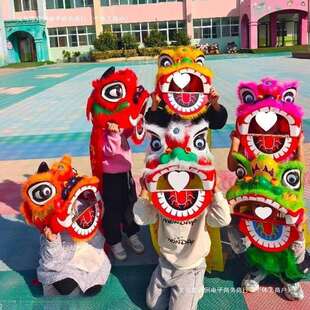 塑料儿童舞狮子道具套装 舞狮头鼓2-14岁幼儿园表演小狮头玩