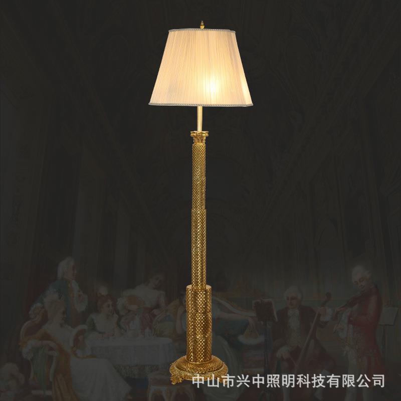 法式全铜落地灯床头灯卧室客厅书房欧式经典复古高端别墅纯铜灯具