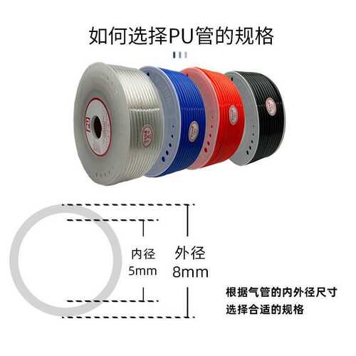 耐压pu气管透明软管空压机气泵耐高温气动管6/8/10/12mm高压防爆