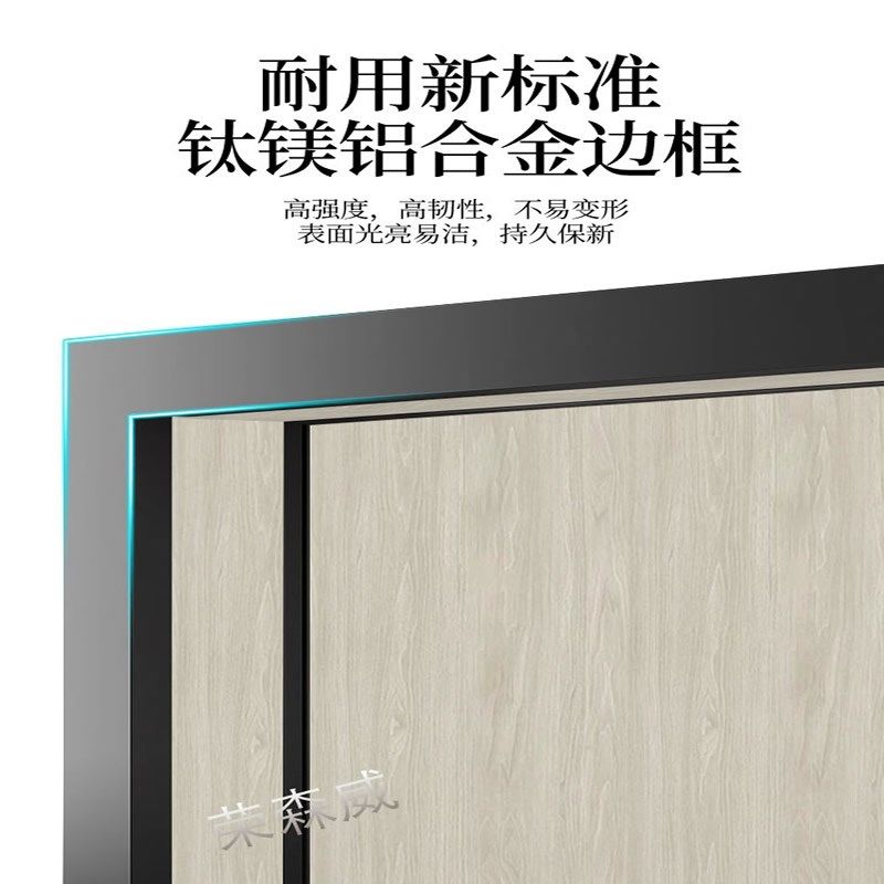 极简极窄边框铝木门隔音免漆碳晶卧室门定制室内一门到顶室内木门