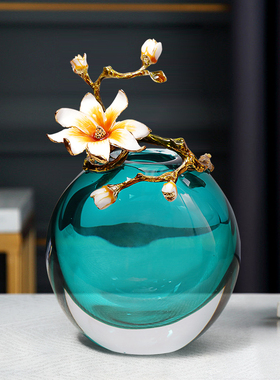 桌面琉璃花瓶饰品中式组合摆件客厅电视柜装饰高档轻奢珐琅彩花瓶