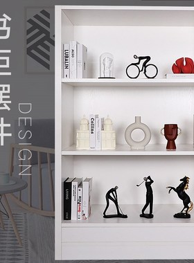 样板房客厅创意家居书架软装饰品摆件玄关工艺品书挡组合假书道具