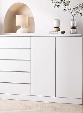 白色五斗柜家用卧室收纳柜简约现代客H厅靠墙抽屉收纳柜立柜抽屉