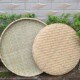 竹青簸箕手工编织家用圆形竹筛晾晒干货收纳竹匾农家无孔竹编织品