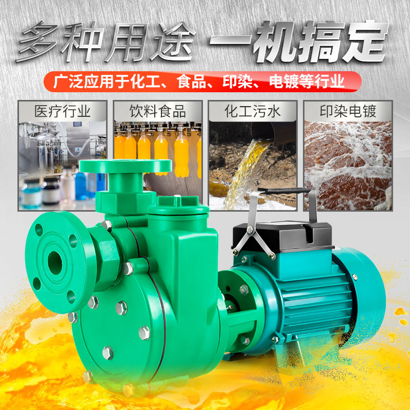 化工泵38c0V工程塑料工业水泵防腐蚀耐酸碱抽酸泵离心泵海水自吸