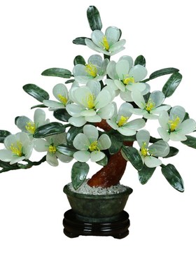 天然玉石玉兰花客厅中式创意酒柜装饰品摆件家居兰花饰品玄关盆景