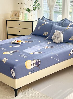 定做全棉床笠儿童蓝色太空床罩榻榻米床包90*100*120*135*180*190