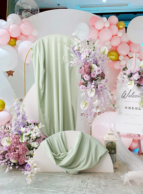 高级紫色婚庆花艺布场道具插花套装成品迎宾水牌壁挂落地路引摆花