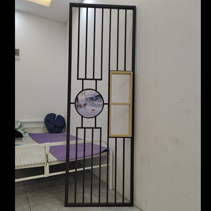 铁艺屏风办公室隔断书桌挡板客厅餐桌镂空隔板入户玄关隔离板定制