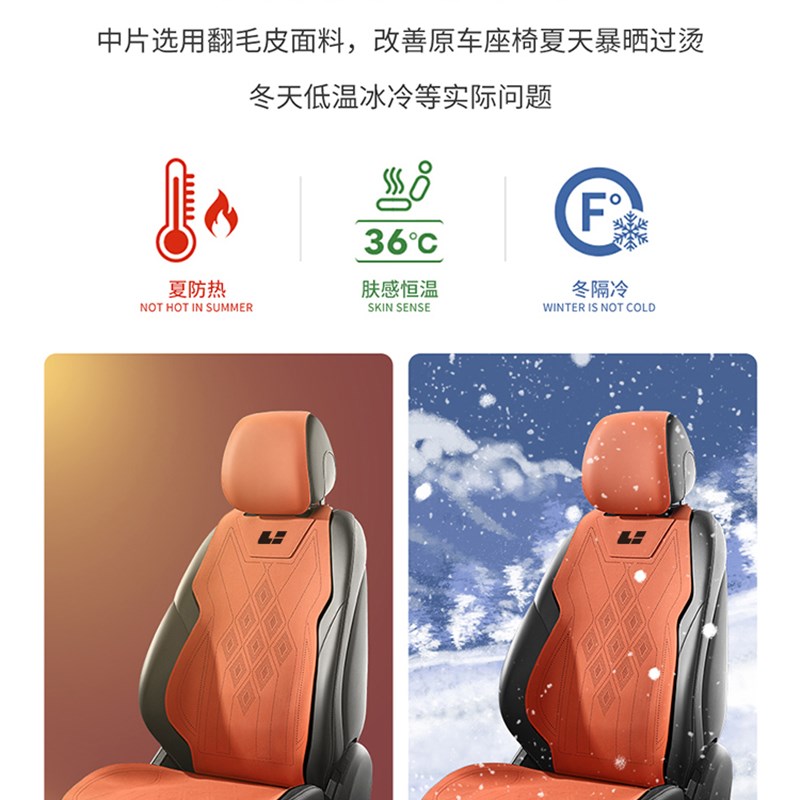 理想座椅套汽车座套坐垫L8 L9四季通用ONE座垫翻毛皮L7?椅垫
