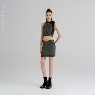 时尚 小香风女装 2025新款 休闲百搭外套简约气质两件套 YOLLA