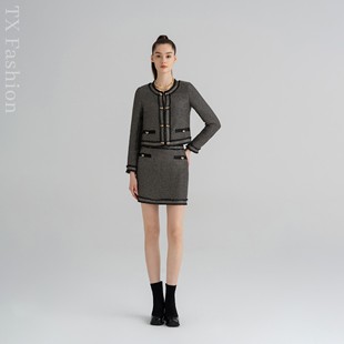 意大利定制小香风外套女圆领针织短款 设计师款 高级感 YOLLA