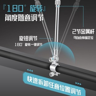 渔汀路滑支架头后挂路亚矶竿滑漂滑杆支架杆架炮台羊角头配件