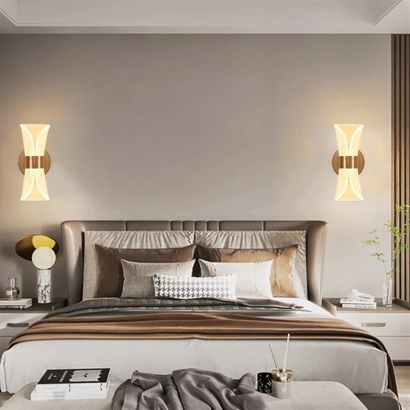 LED现代简约时尚轻奢亚克力壁灯床头电视沙发背景墙装饰壁 灯工厂