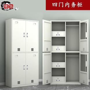 制式四门更衣柜宿舍储物柜带抽屉挂衣柜三门内务柜衣帽多层收纳柜