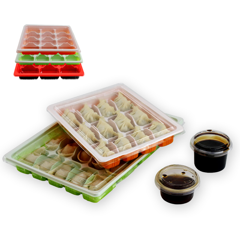 一次性打包饺子盒速度饺子外卖打包盒混沌12/15/18/20格带盖包邮