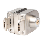 免开孔玻璃门锁带钩店铺中央锁浴室玻璃插销锁单双门玻璃门地插